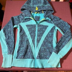 Ivivva (Lululemon Kids) Full Zip Hooded Sweatshirt Jacket Blue - Girls Size 14